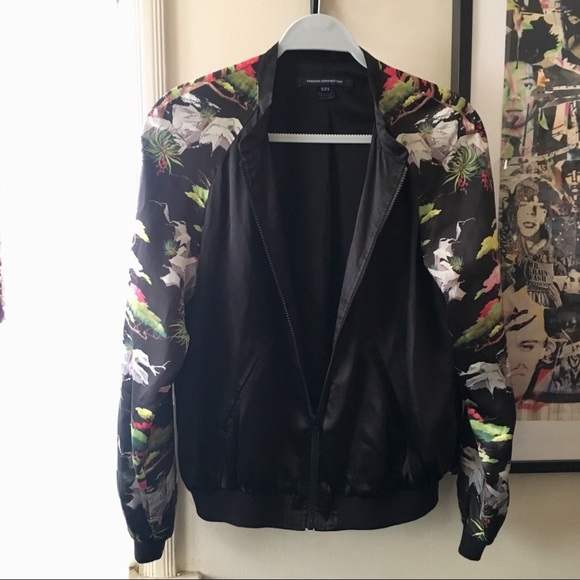 FRENCH CONNECTION- Silk Bomber Jacket 8 - Picture 7 of 8